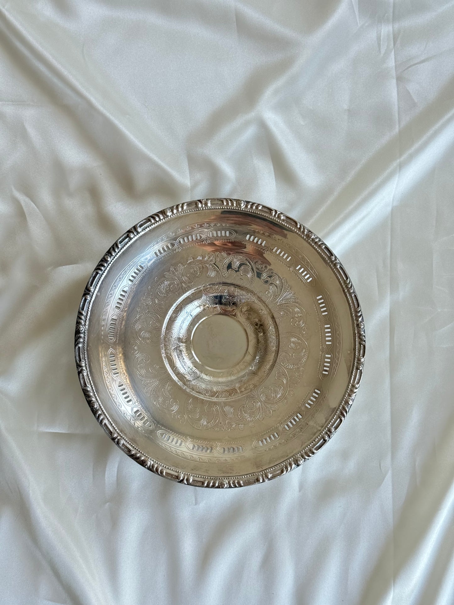 Vintage Silver Plated Pedestal Bon Bon Dish