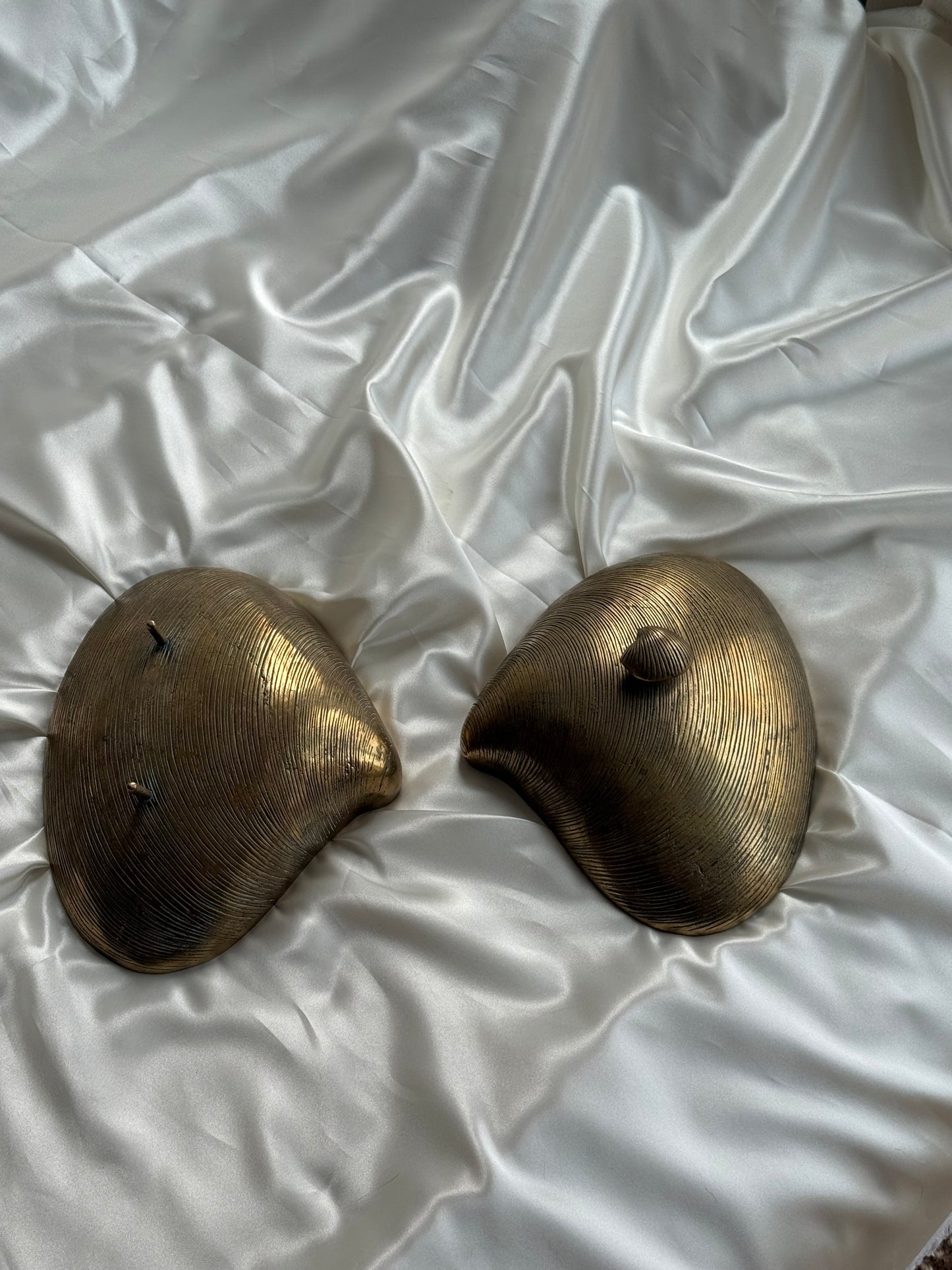 Vintage Large  Solid Brass Clamshell Box