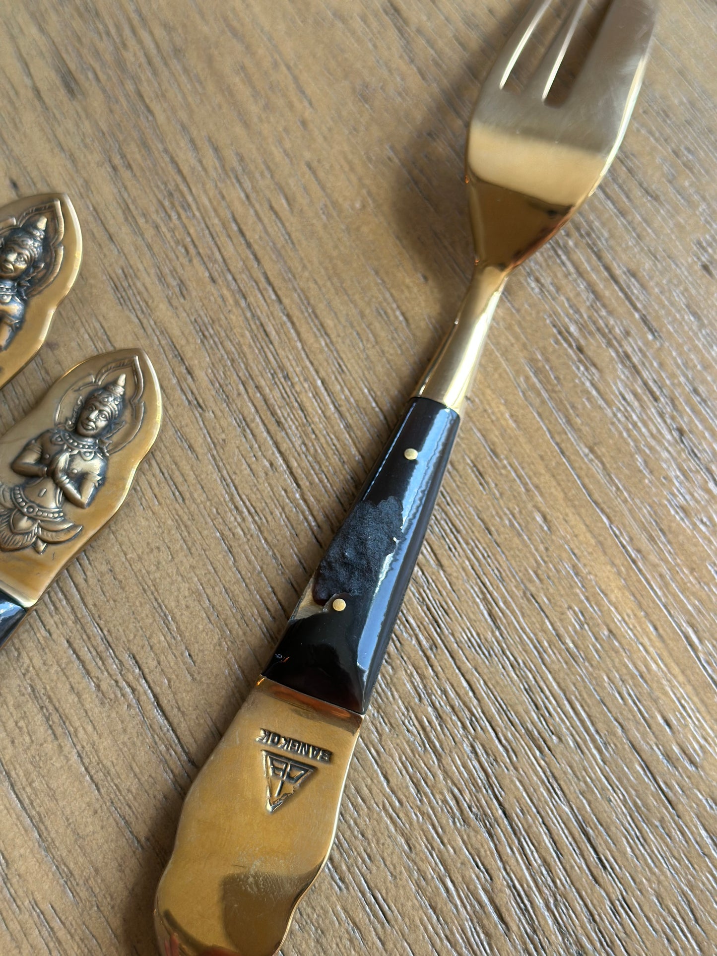 Vintage bronze cutlery set