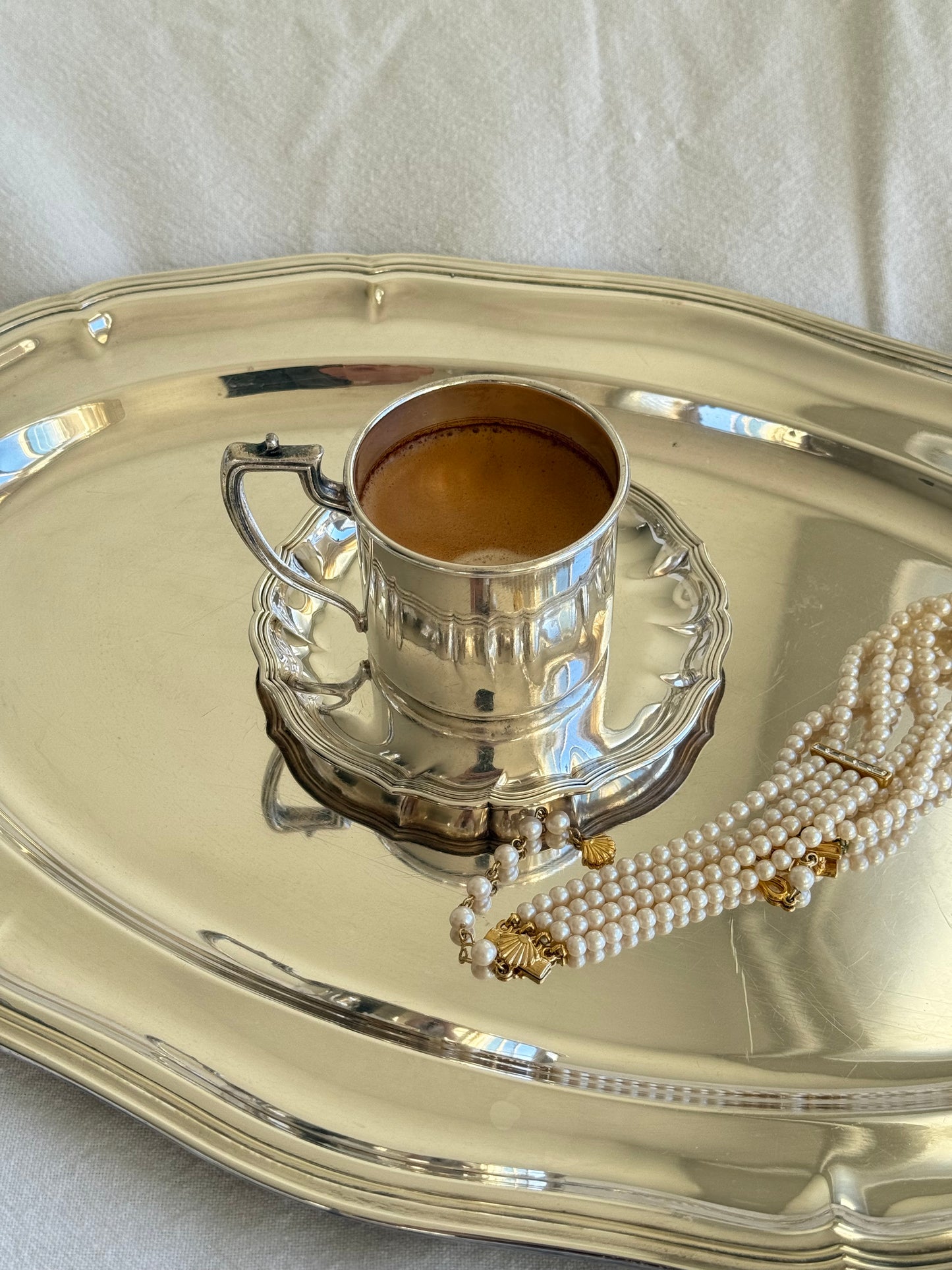 Vintage Silver Plated Tea / Coffee Cup with Underplate
