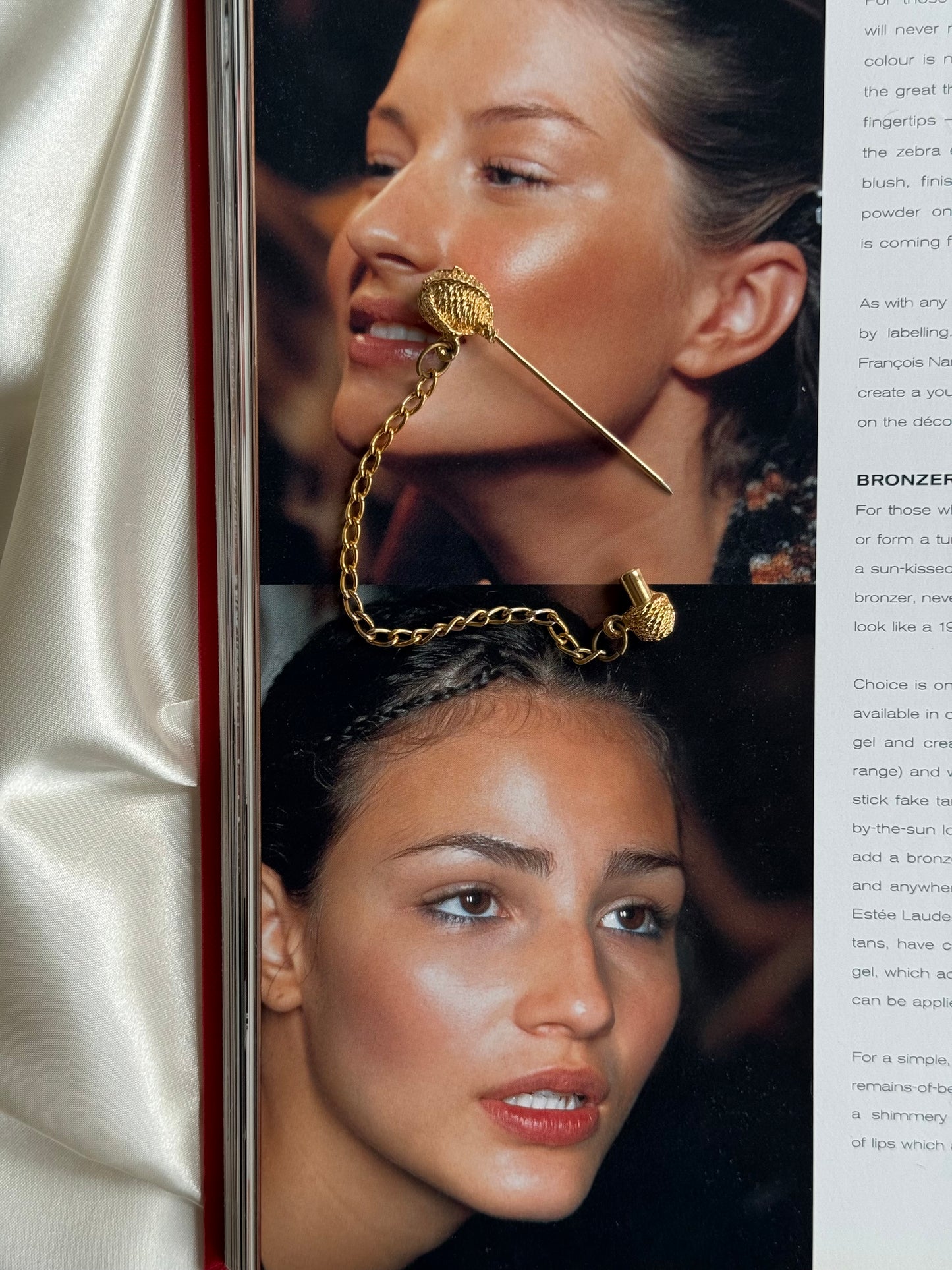 Vintage Gold Tone Sweater Guard Pin