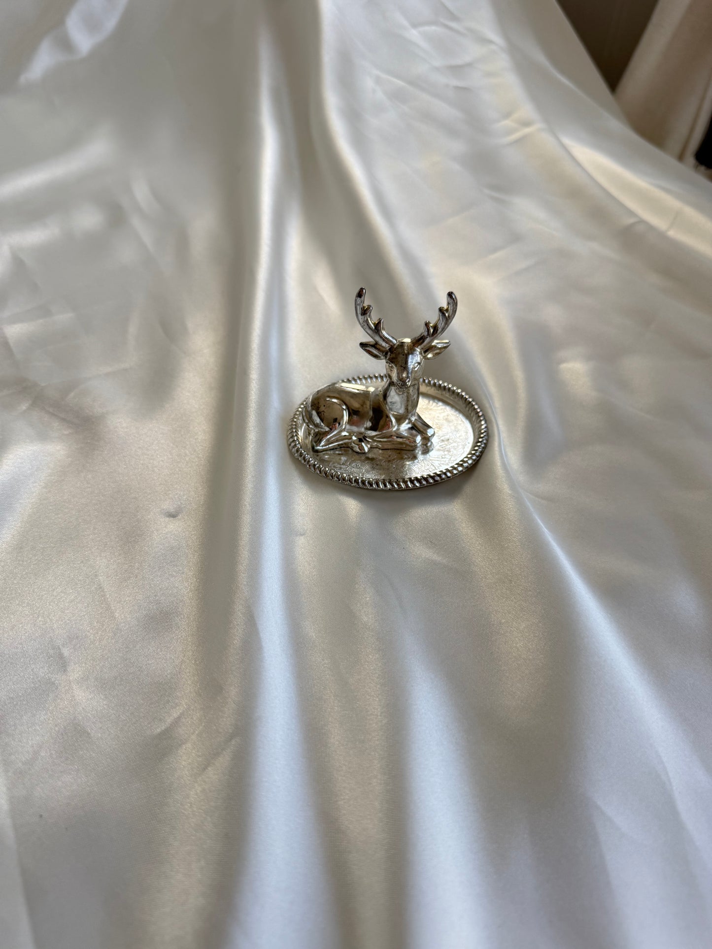 Vintage Silver Plate Deer Ring Holder