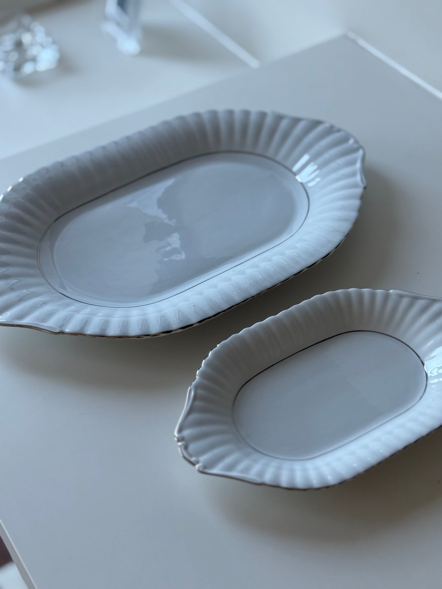 Vintage Porcelain Serving Platters Chodzież Poland