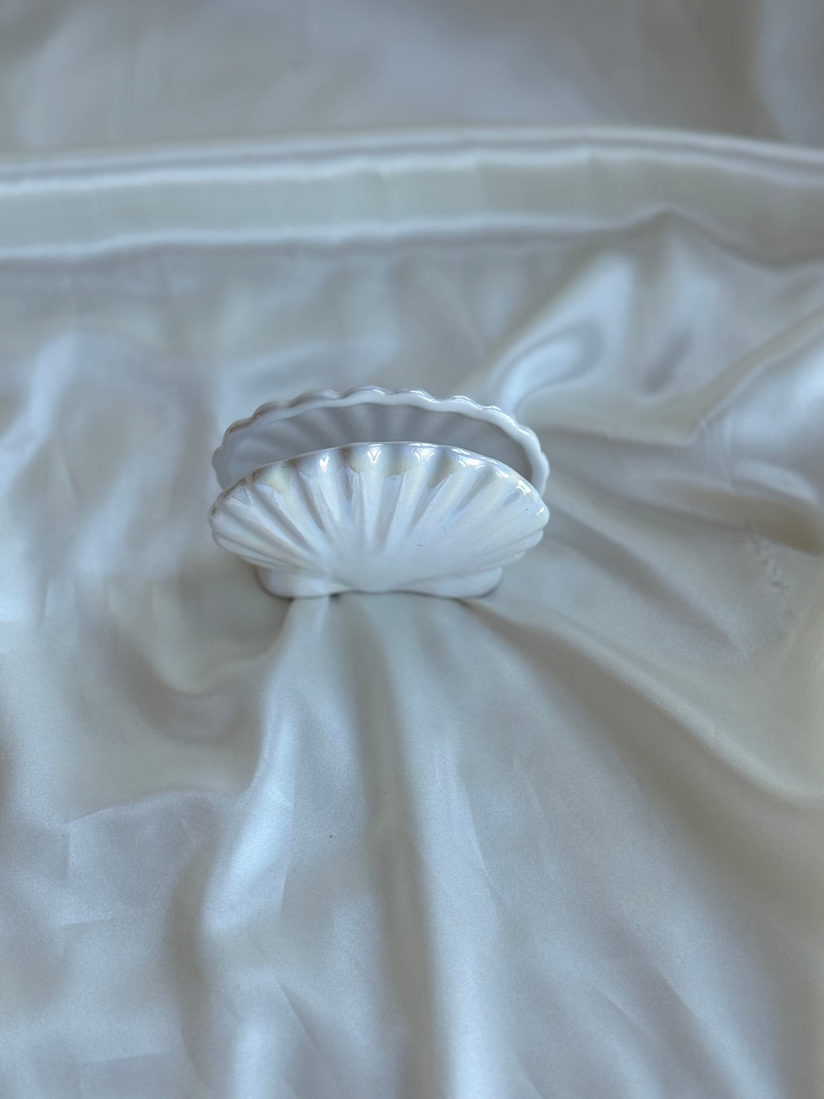 Vintage Iridescent Shell Place Card Holder