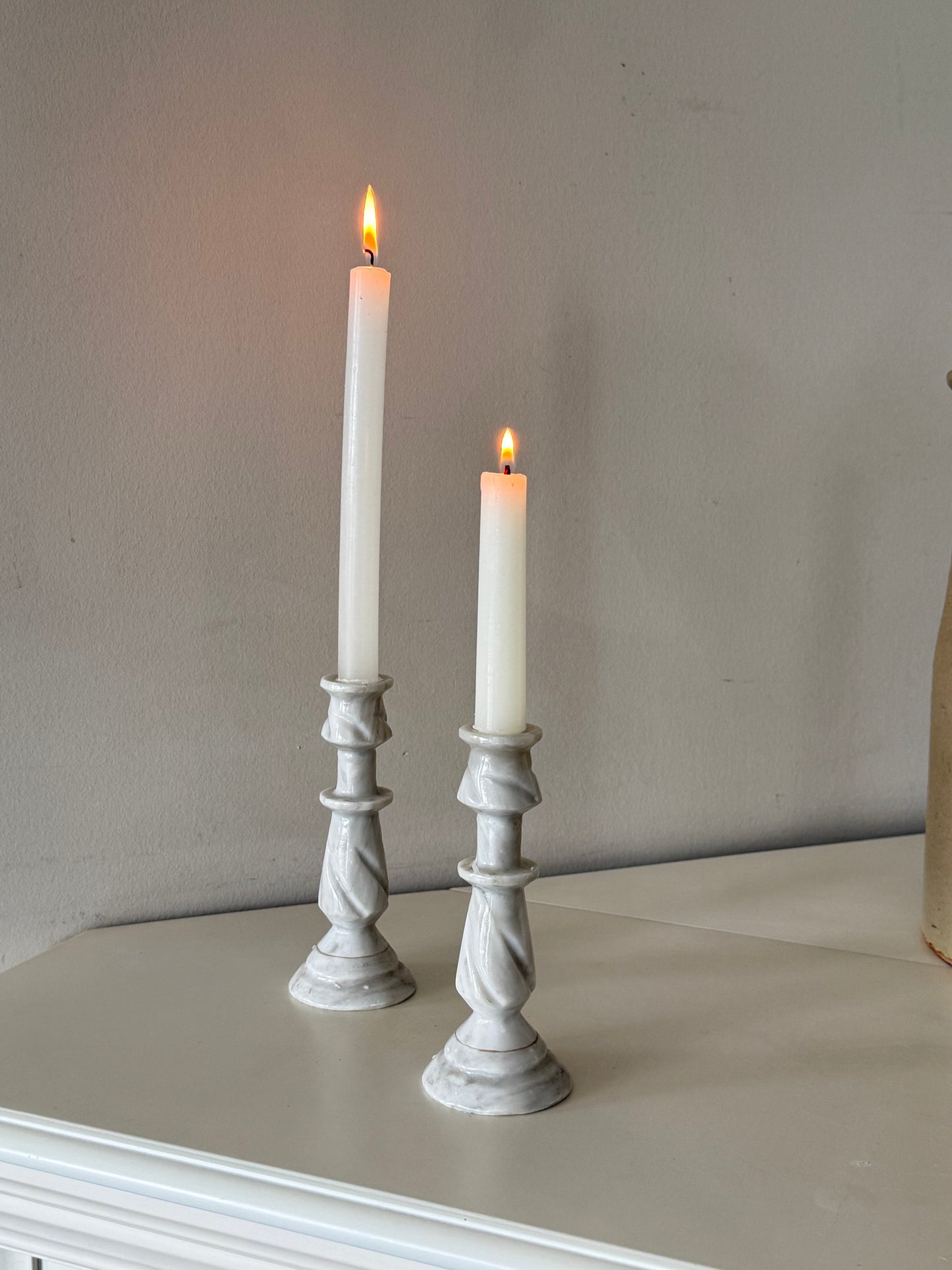 Vintage Mexican Marble Candlesticks