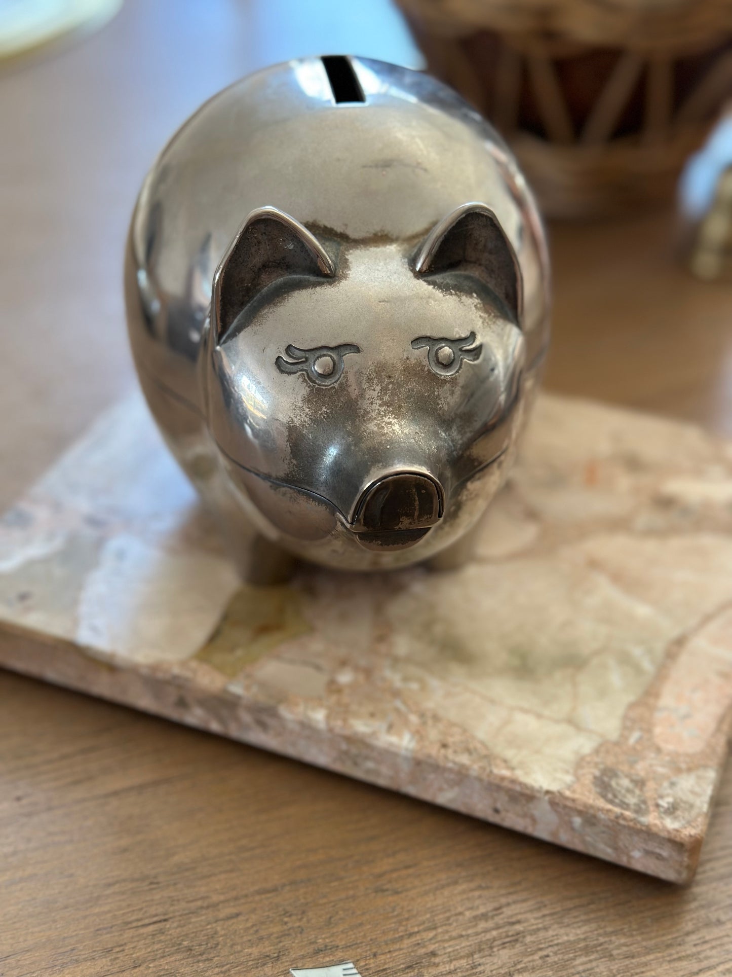 Silver piggy bank