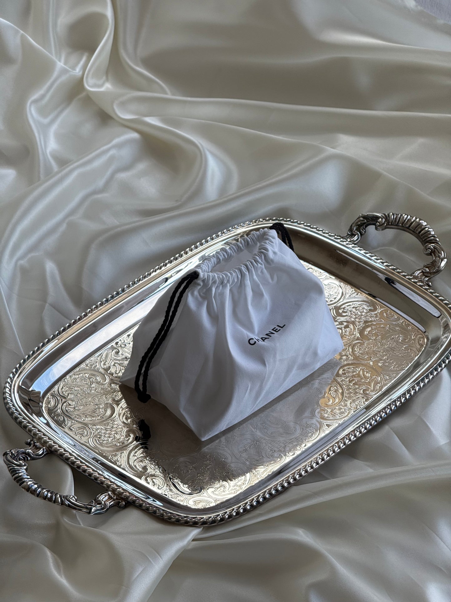 Vintage silver plated serving tray