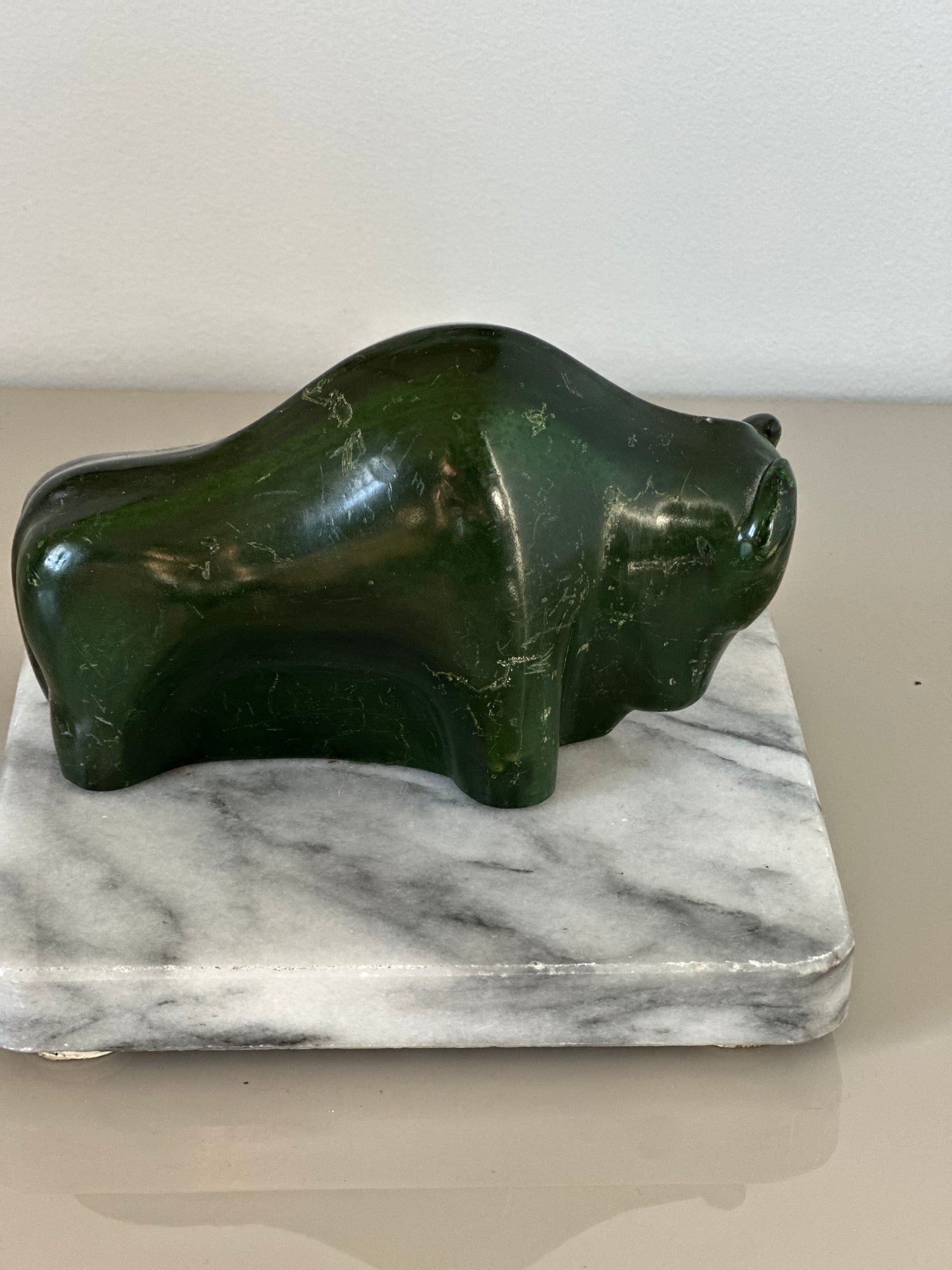 Green Bison figurine