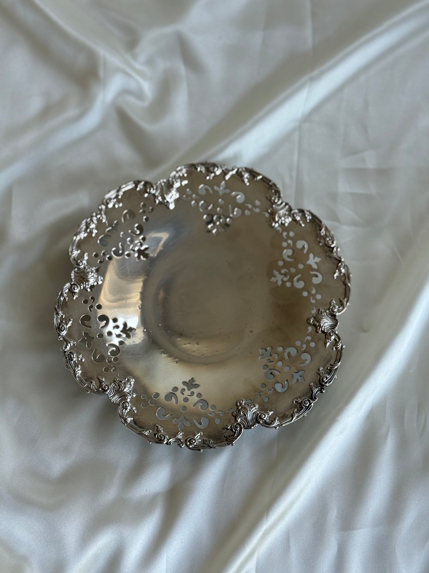 Vintage Silver-Plated Pedestal Serving Bowl