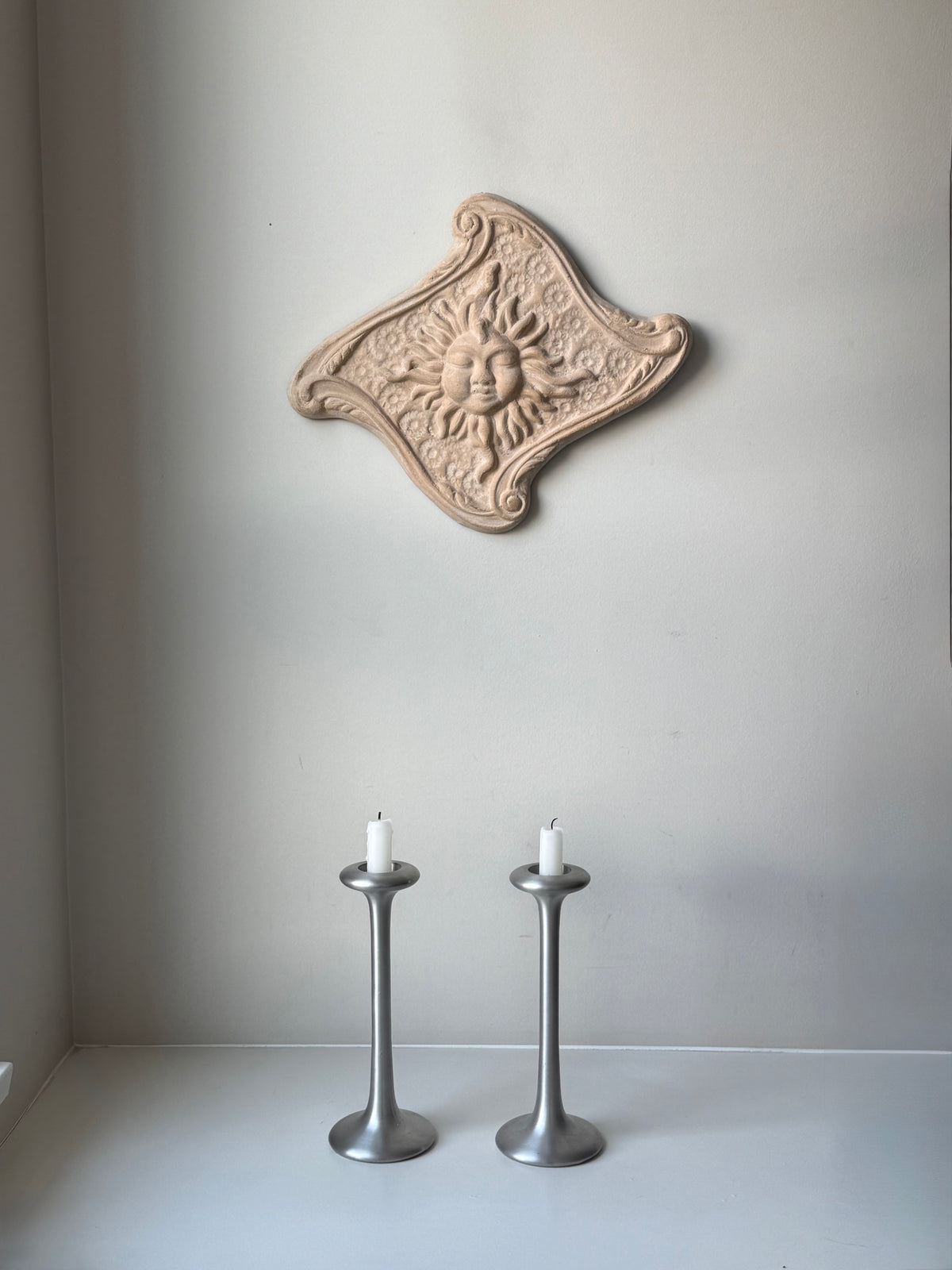 Vintage Celestial Sun Face Wall Plaque