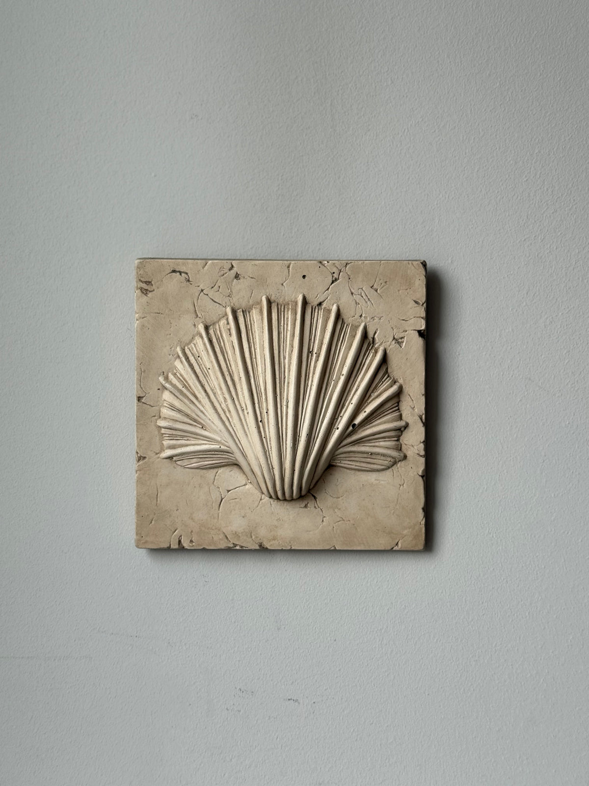 Vintage Sculptural Scallop Shell Wall Plaque