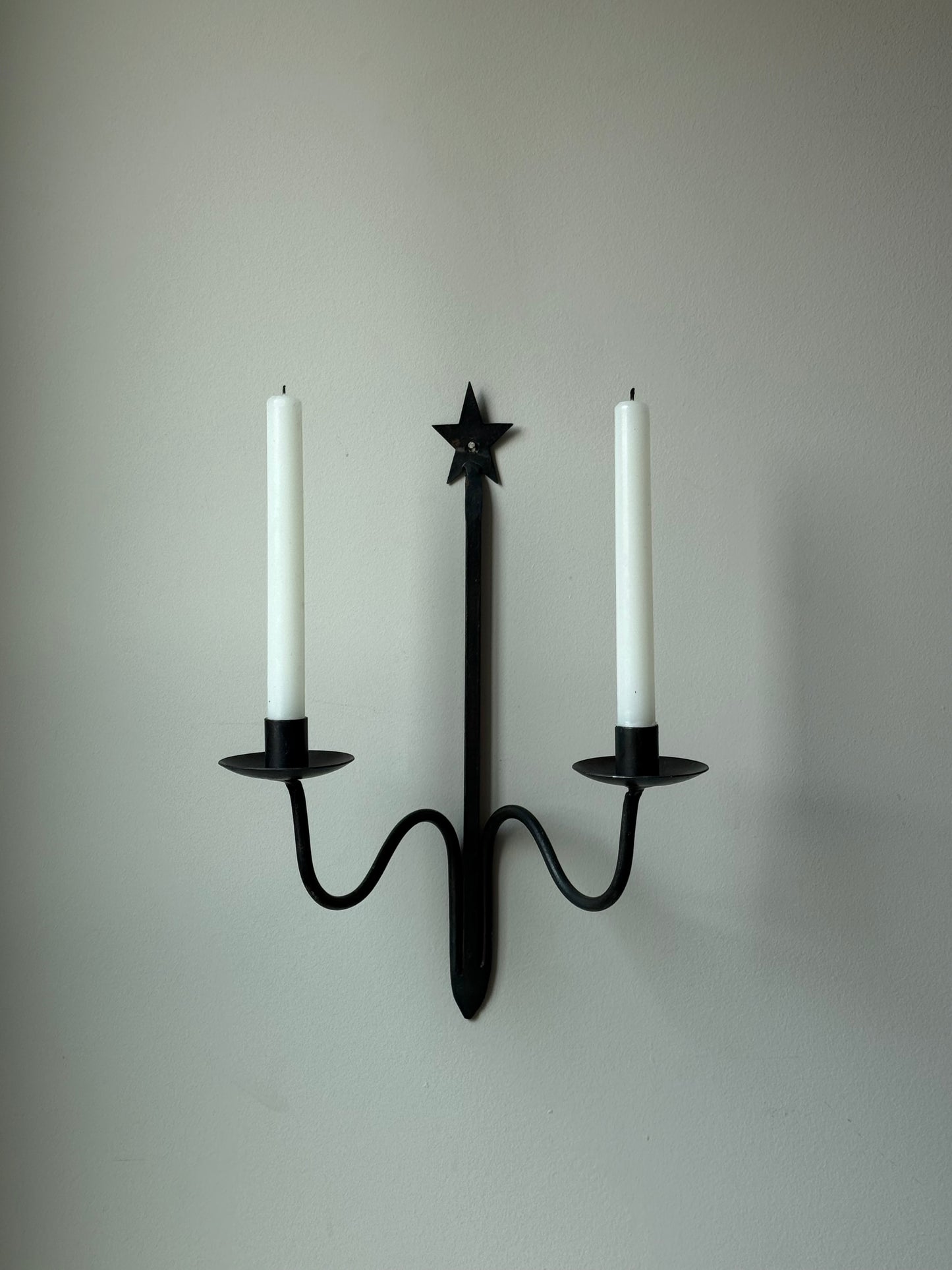 Vintage Wrought Iron Double Wall Sconce