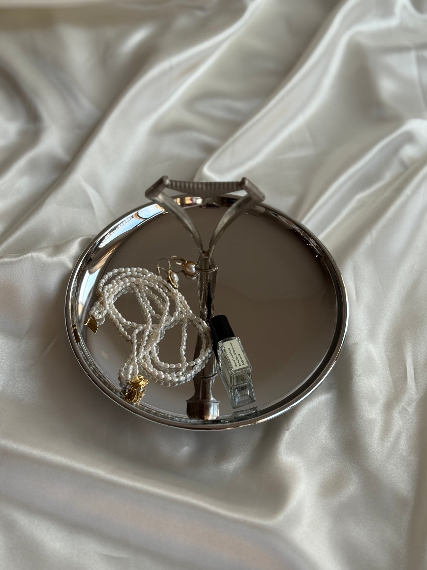 Vintage Chrome Vanity / Serving Tray with Handle