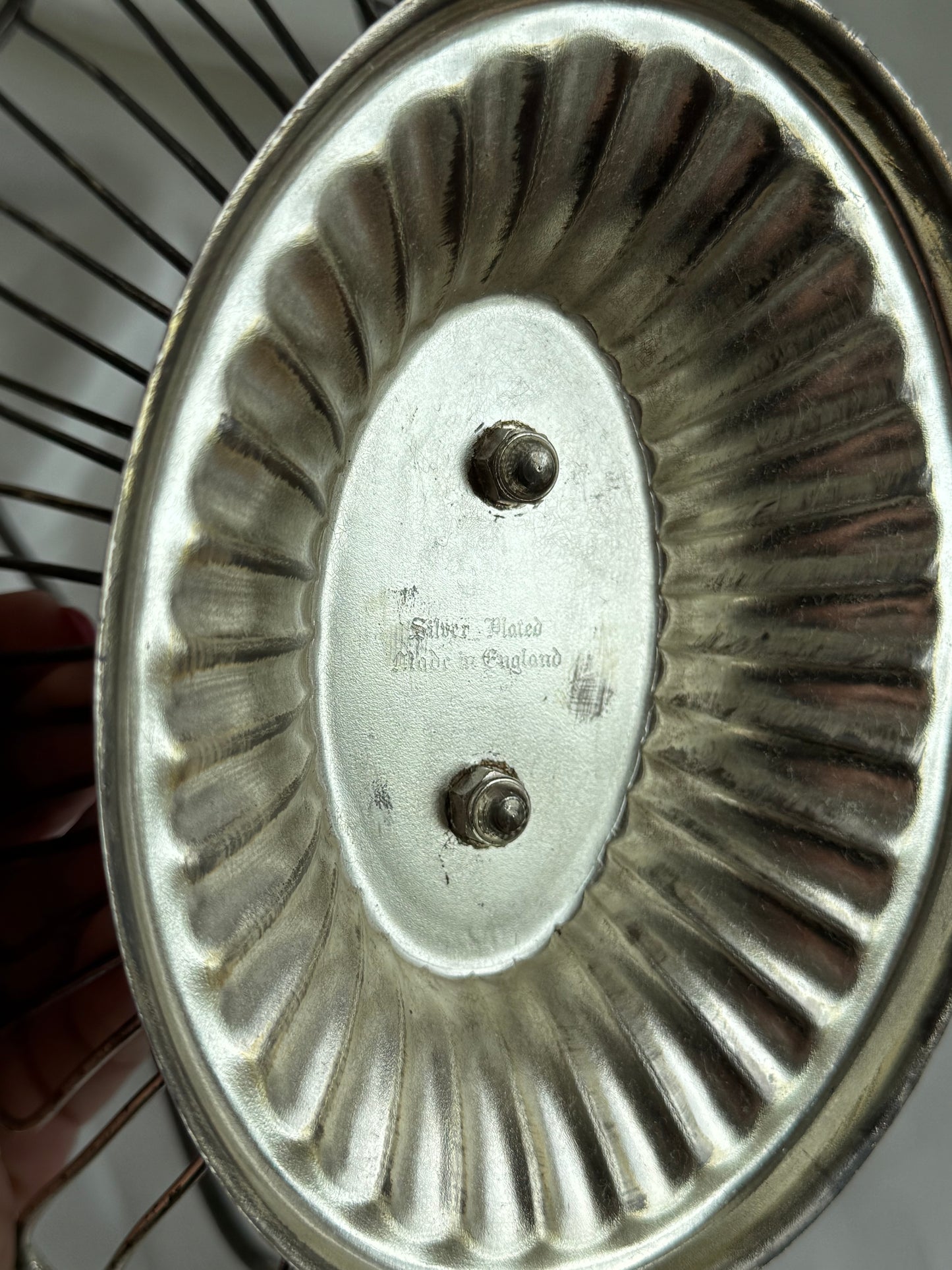 Vintage Silver-Plated Wire Wine Caddy