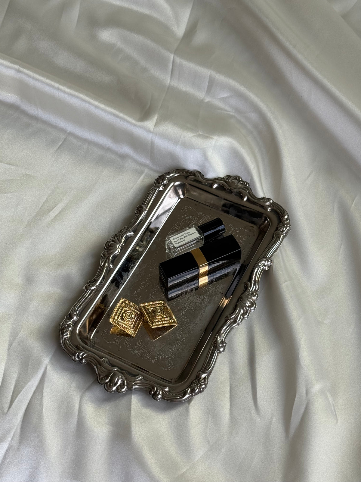 Vintage Silver-Plated Ornate Vanity Tray
