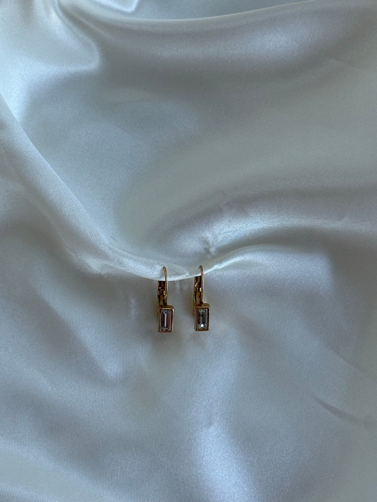 Vintage Baguette Crystal Gold-Tone Earrings