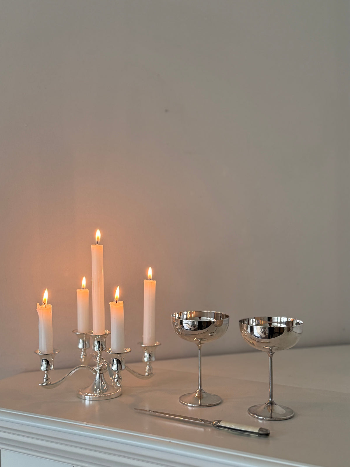 Vintage English Silver-Plated Five-Arm Candelabra | Elegant Table Centrepiece