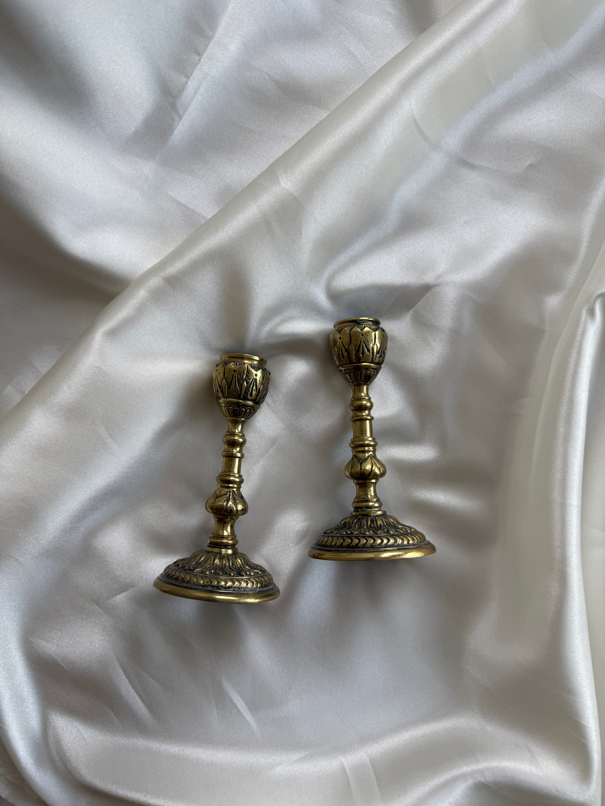 Vintage English Brass Candlesticks