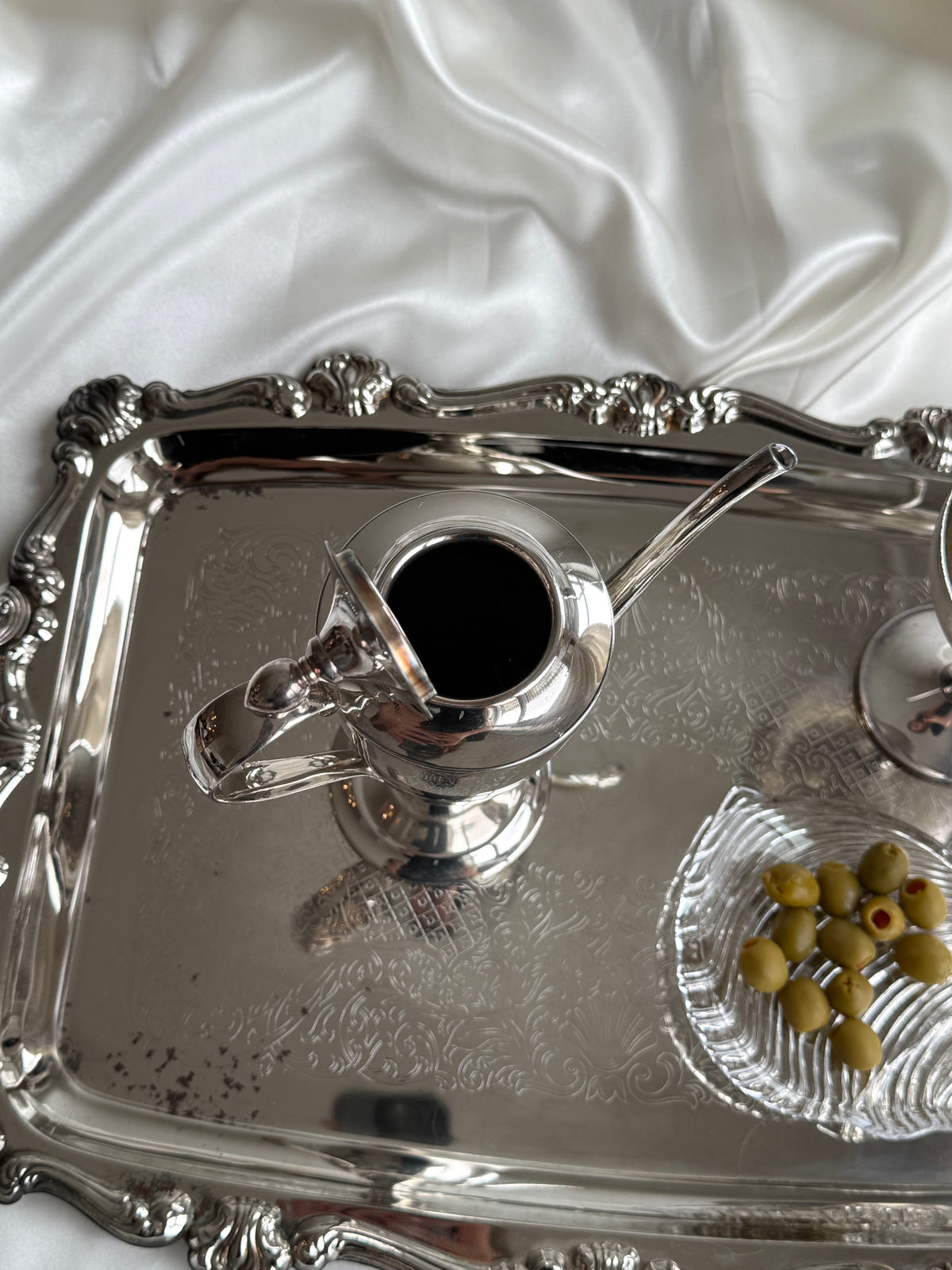Vintage Silver-Plated Long-Spout Coffee Pot | Elegant Pedestal Design