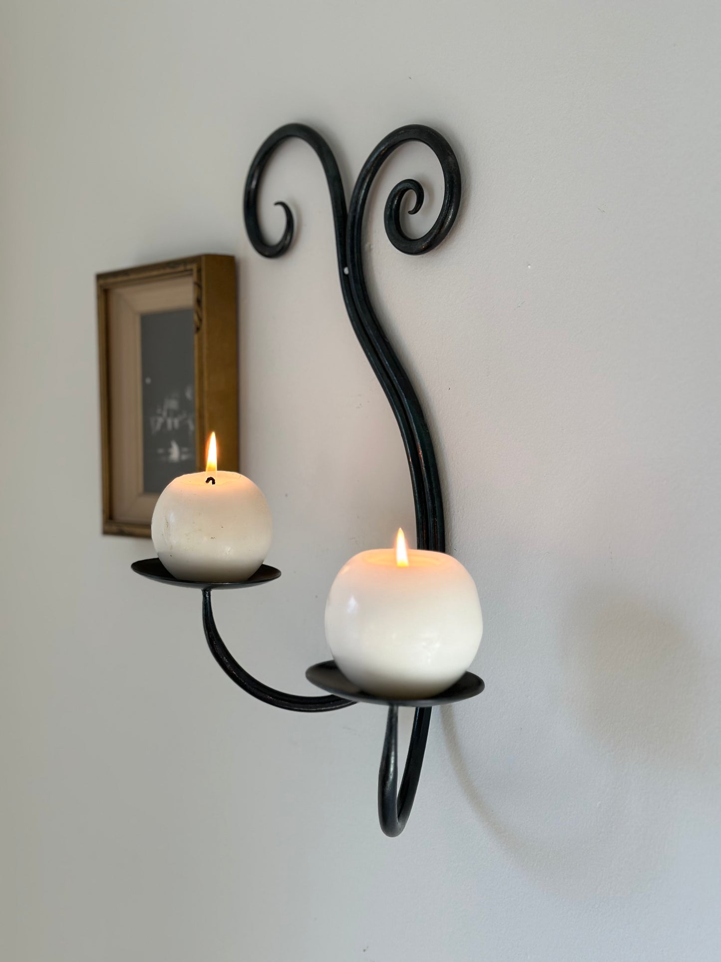 Black candleholder sconce