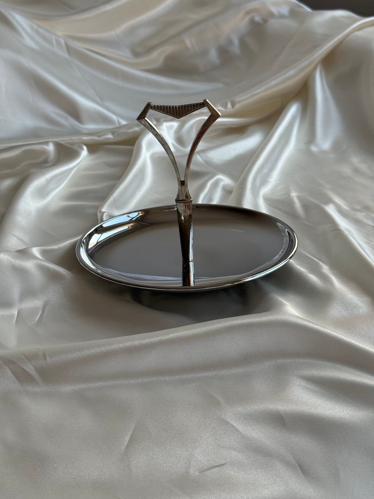 Vintage Chrome Vanity / Serving Tray with Handle