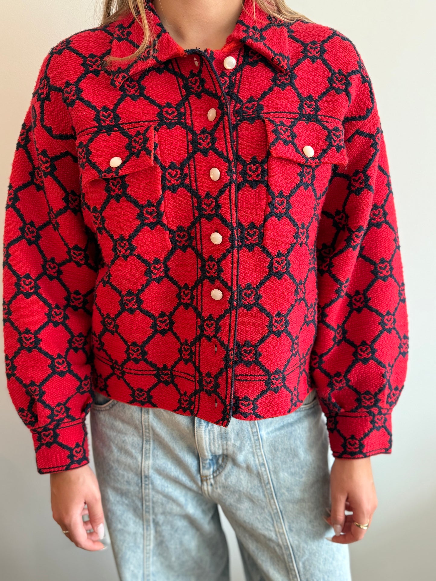 Sandro Paris “Sammy” Monogram Jacquard Jacket