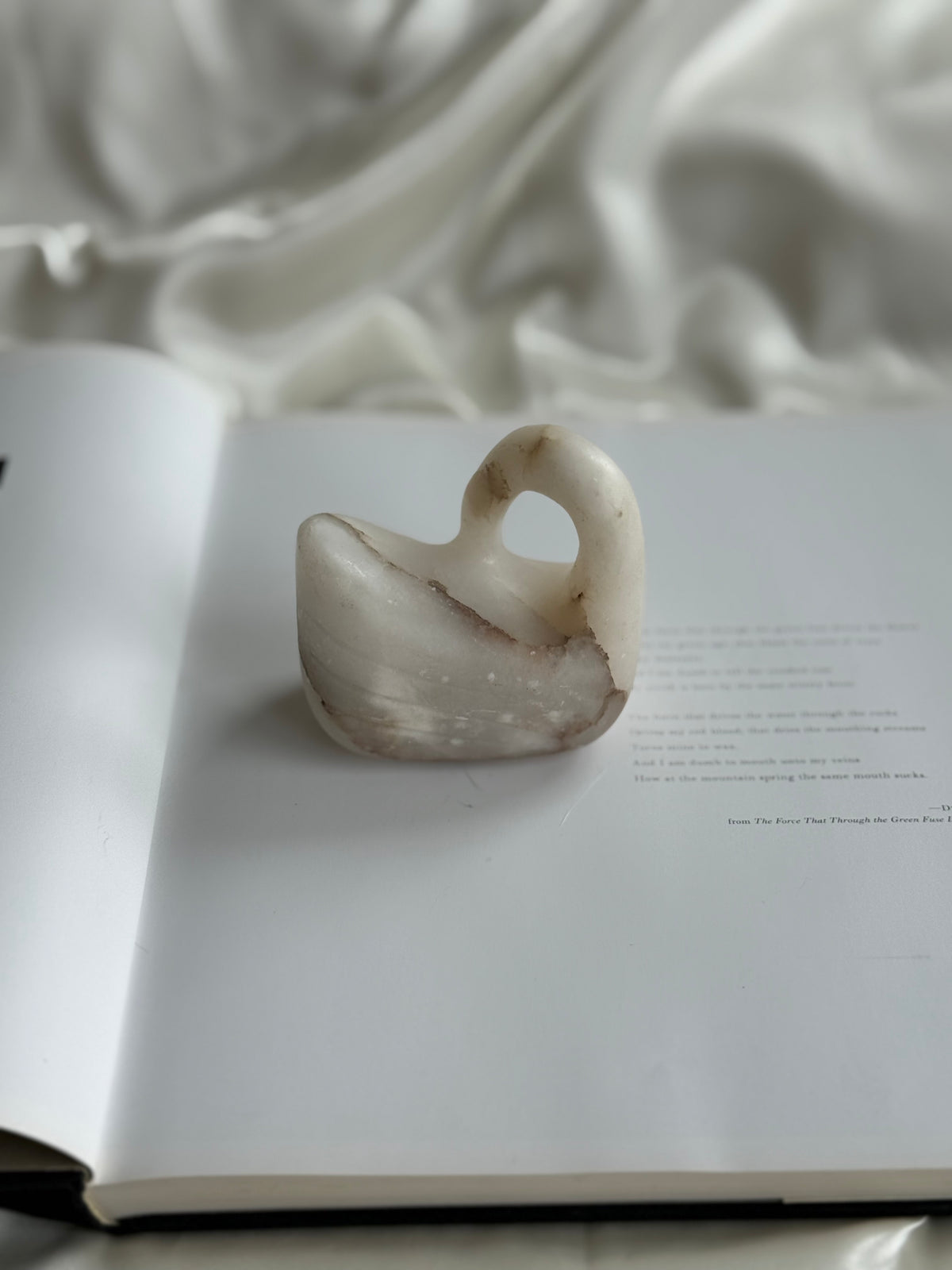 Vintage Hand-Carved Alabaster Swan