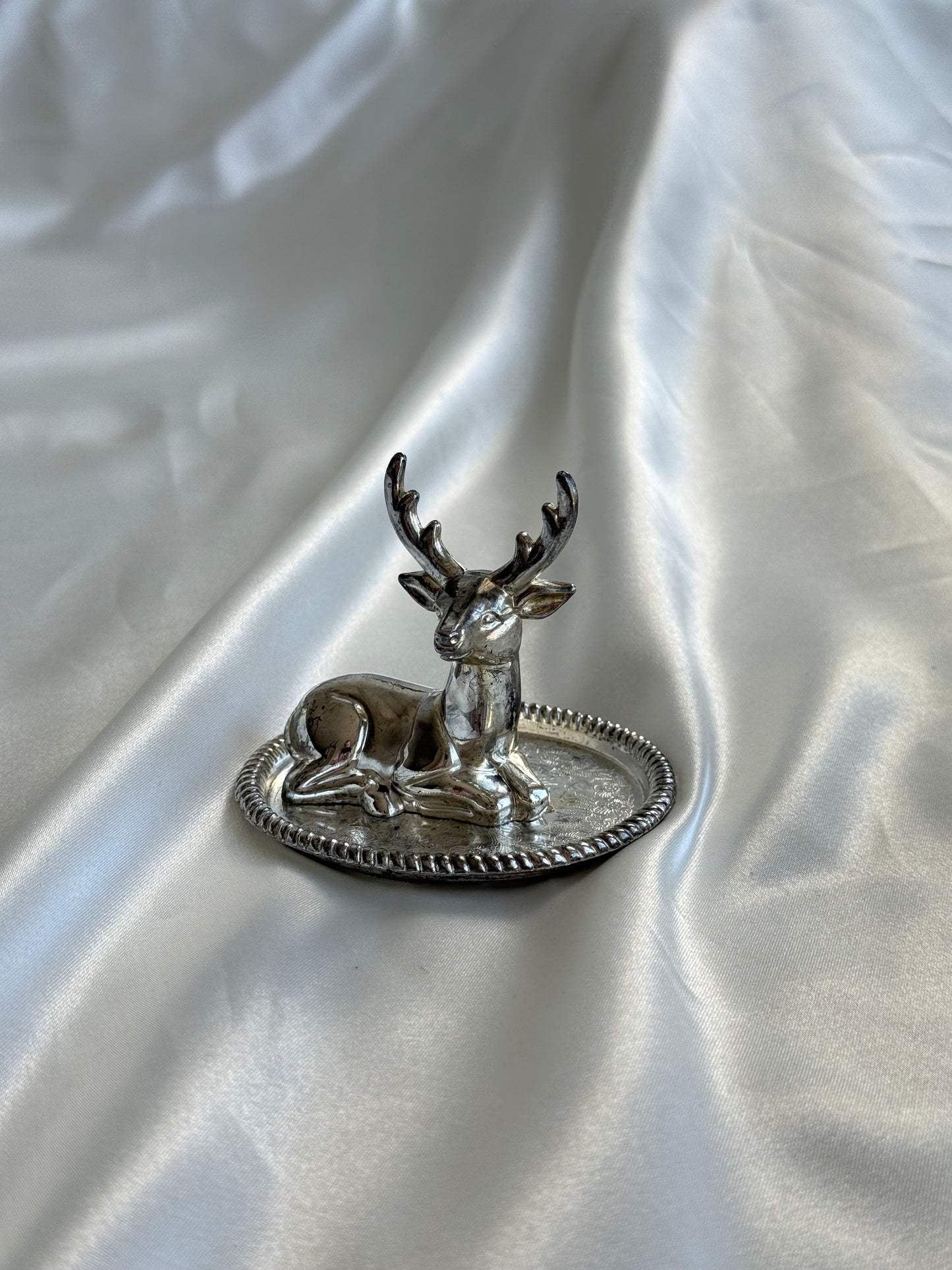 Vintage Silver Plate Deer Ring Holder
