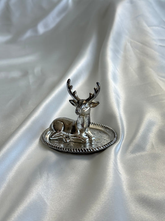 Vintage Silver Plate Deer Ring Holder