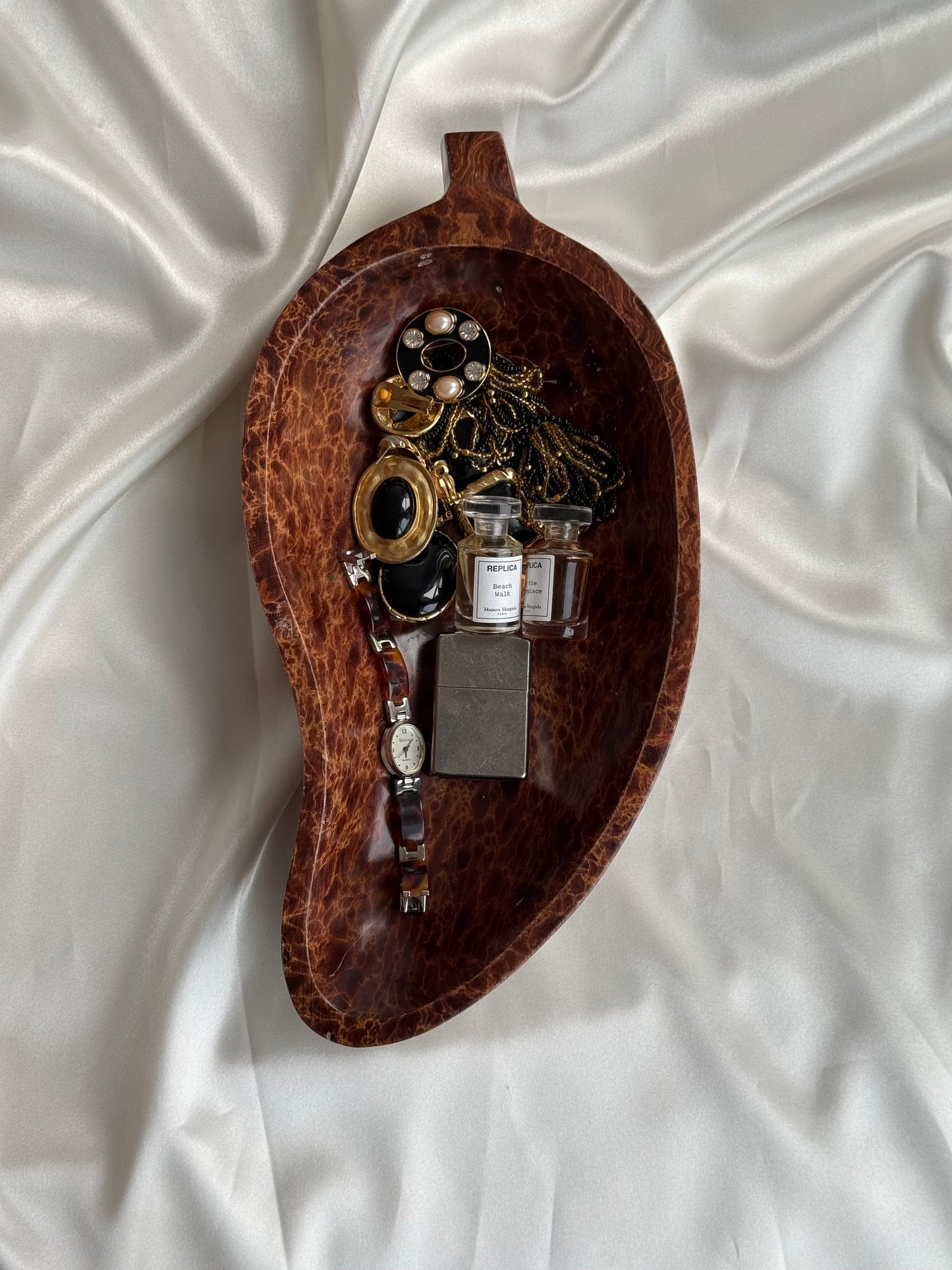 Vintage Chili Pepper-Shaped Wood Catchall