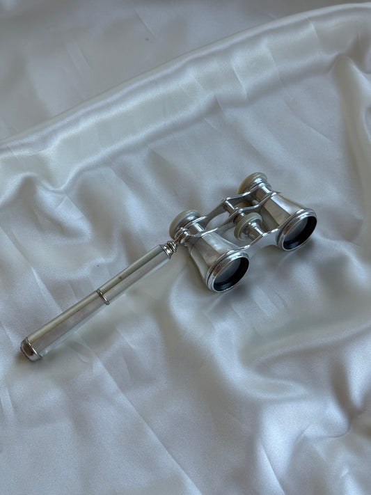 Vintage Mother-of-Pearl Opera Glasses with Handle