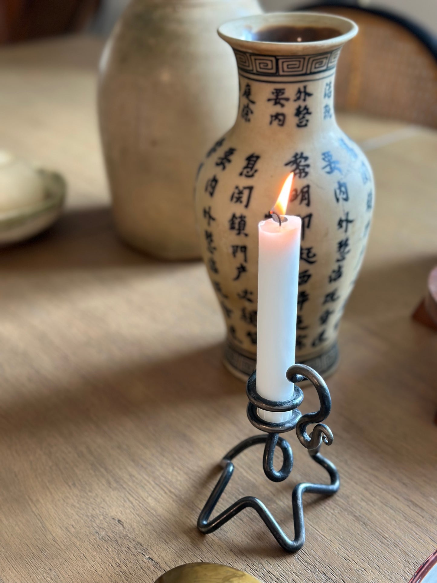 Hand forged candleholder