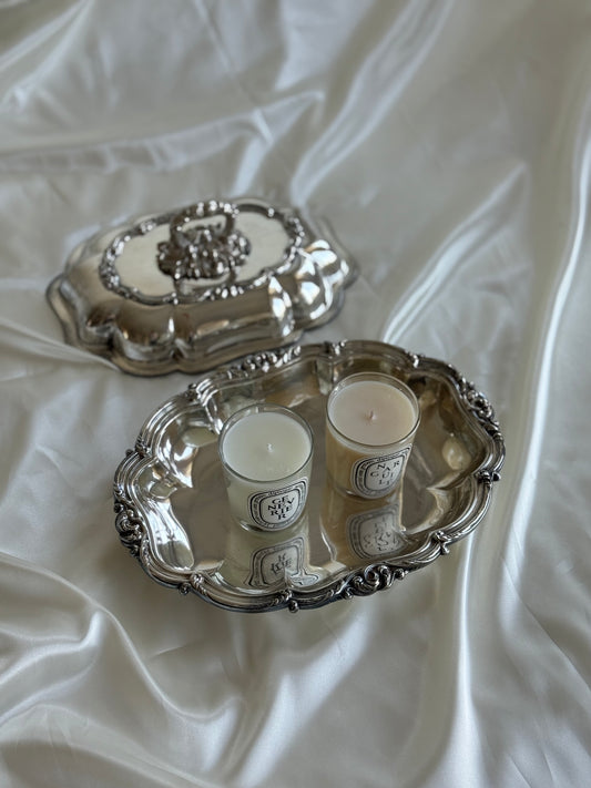 Antique Rococo Revival Lidded Entrée Dish with Removable Lock Handle