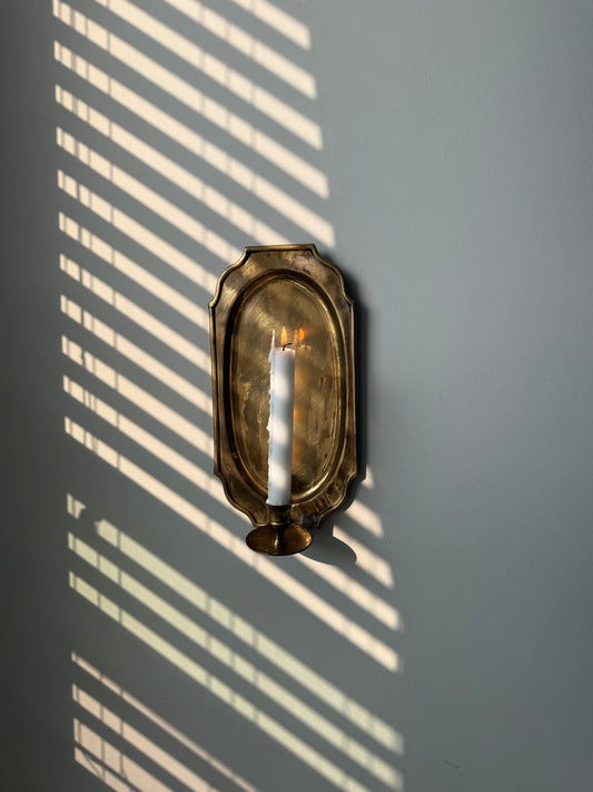 Vintage Brass Wall Candle Sconce