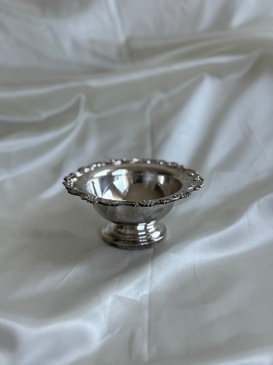Vintage Silver-Plated on Brass Pedestal Bowl