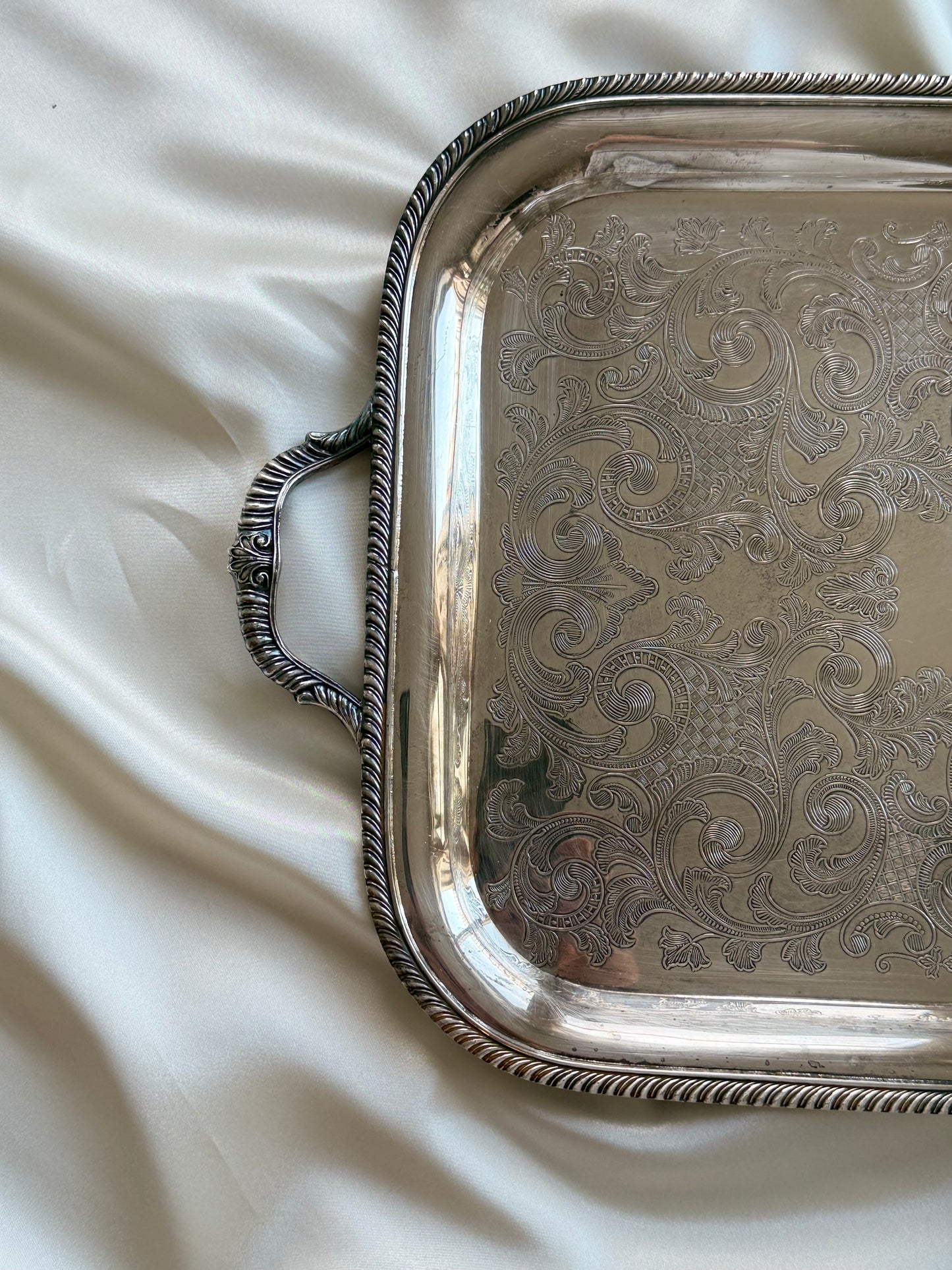 Vintage Silver-Plated Serving Tray