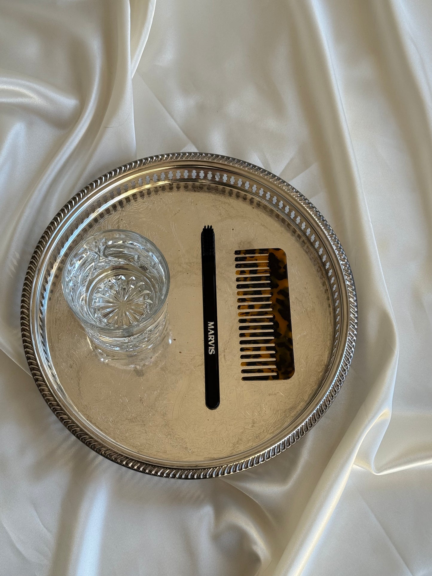 Vintage Silver-Plated Gallery Tray