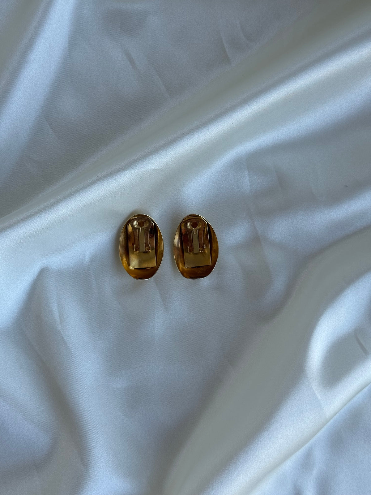 Vintage Gold-Tone Dome Clip-On Earrings