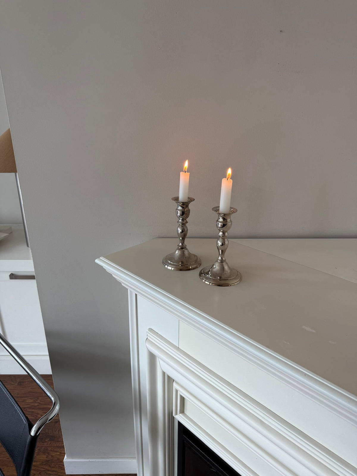 Vintage Silver-Plated Candlesticks – Set of Two
