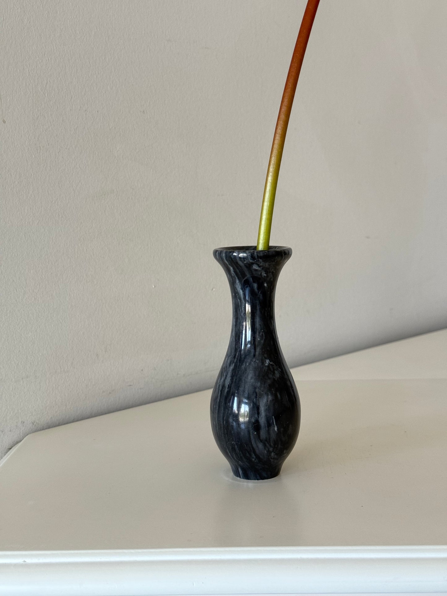 Mini Black Marble Bud Vase