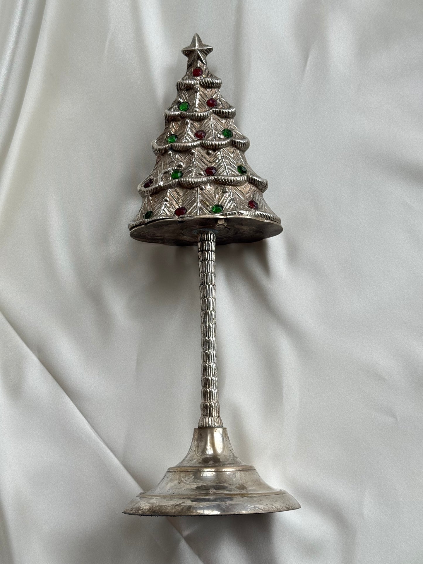 Vintage Silver-Plated Christmas Tree Candleholder