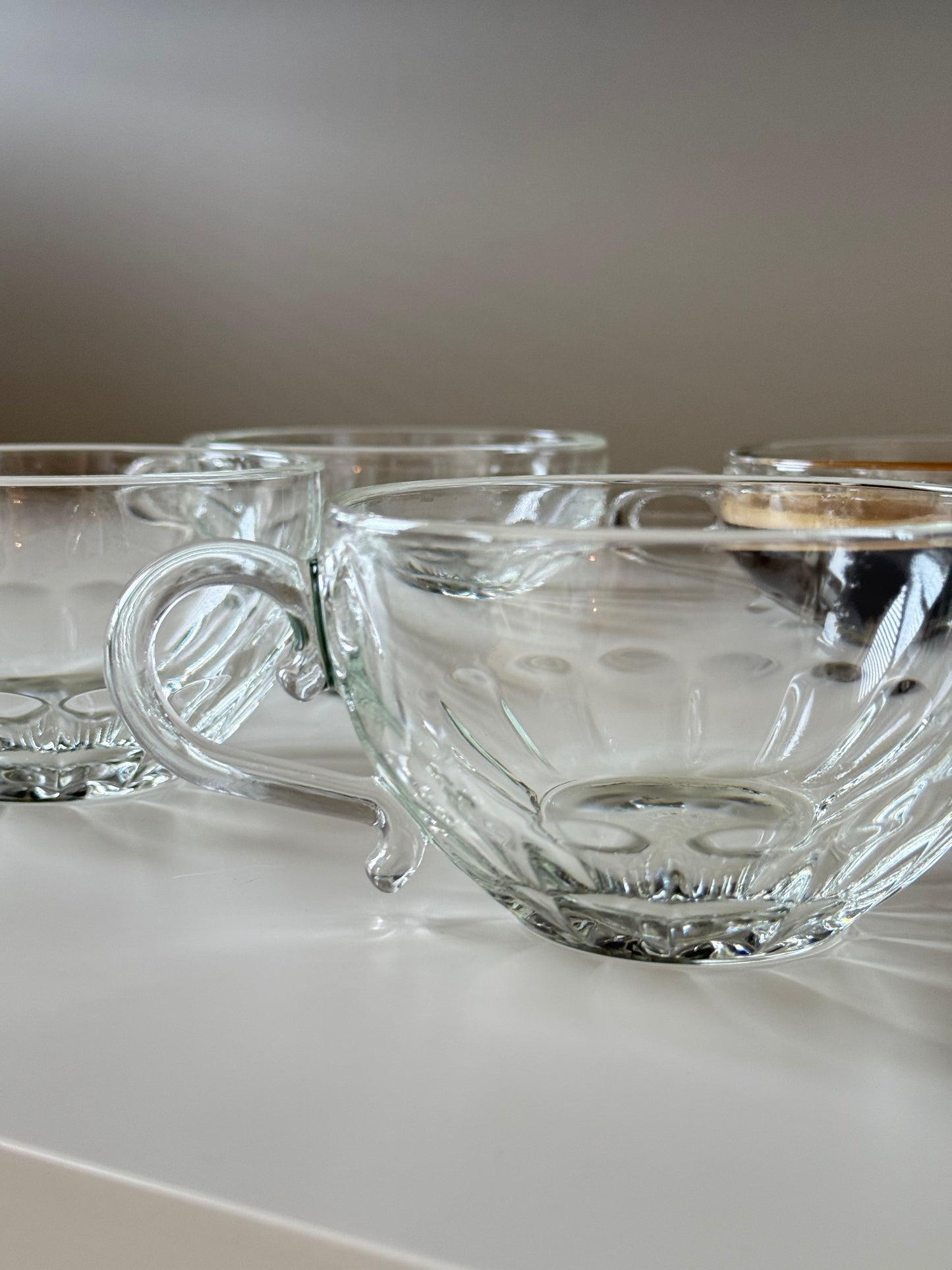 French Glass coffee cups- Set of 4