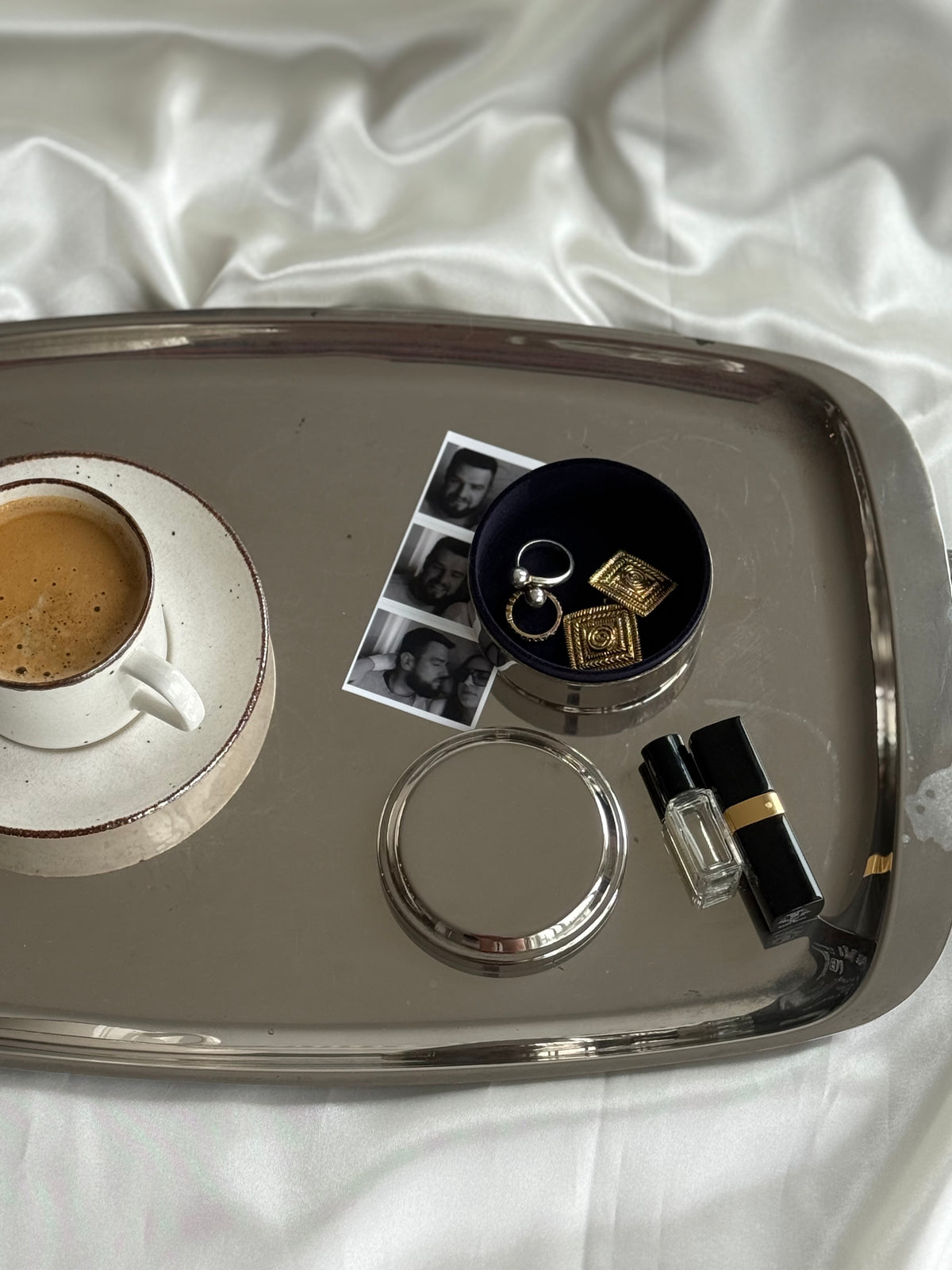 Vintage Silver-Plated Trinket Box with Velvet Interior
