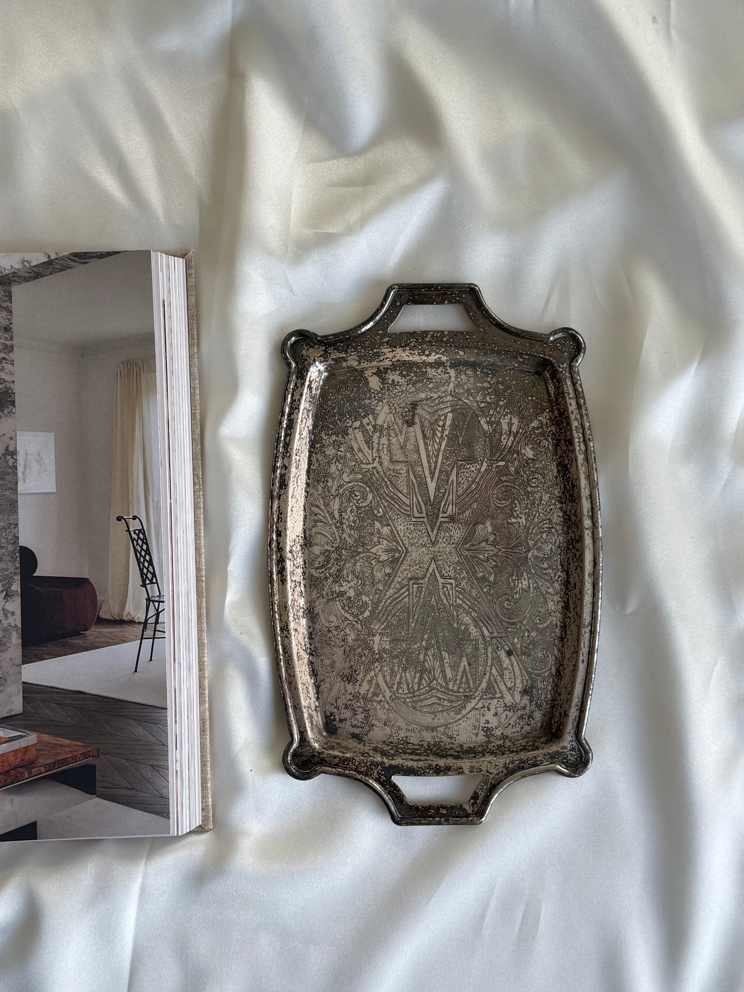 Vintage Viking Plate Engraved Vanity Tray