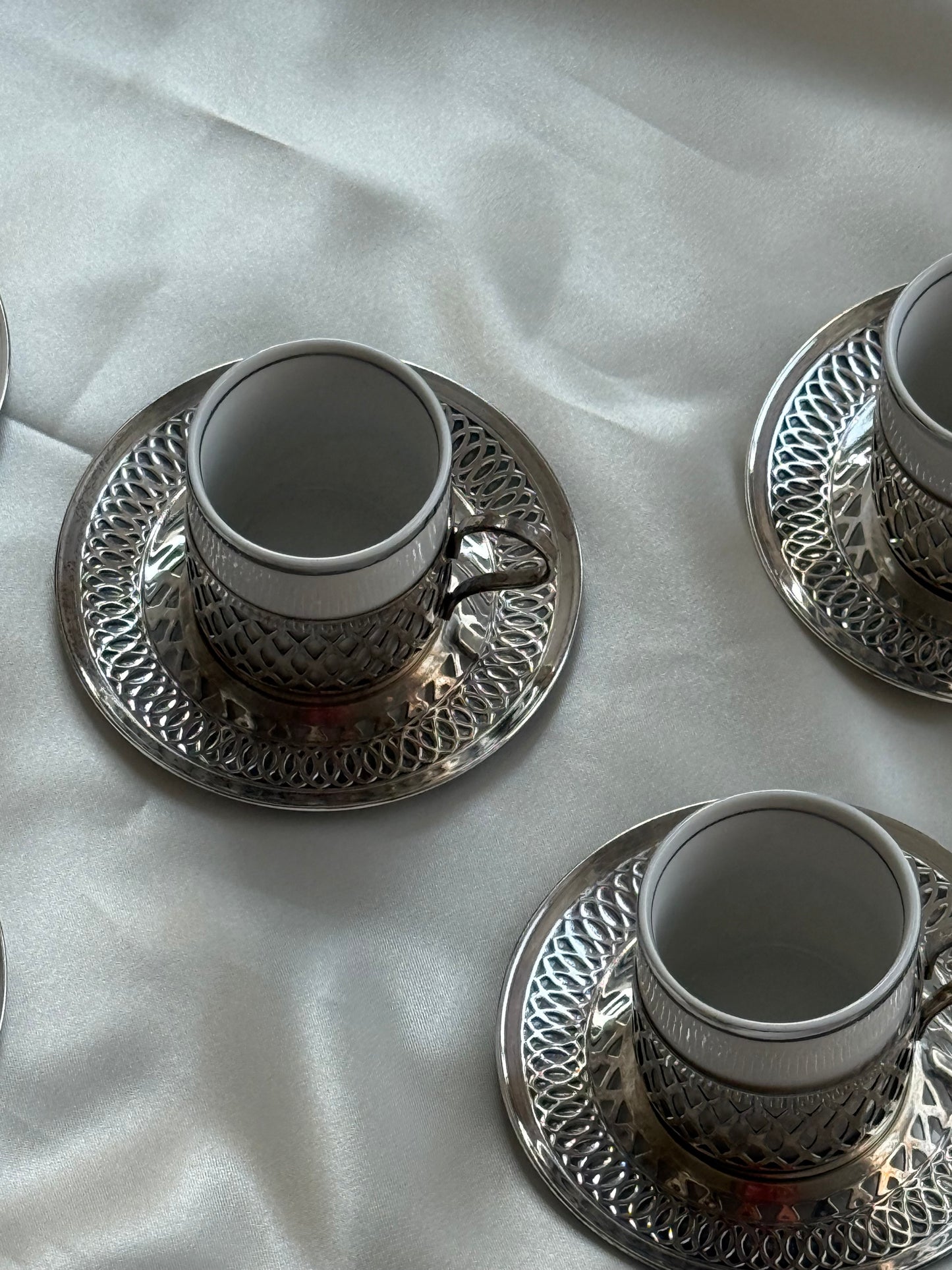 Vintage Silver-Plated Espresso Set — Set of 6