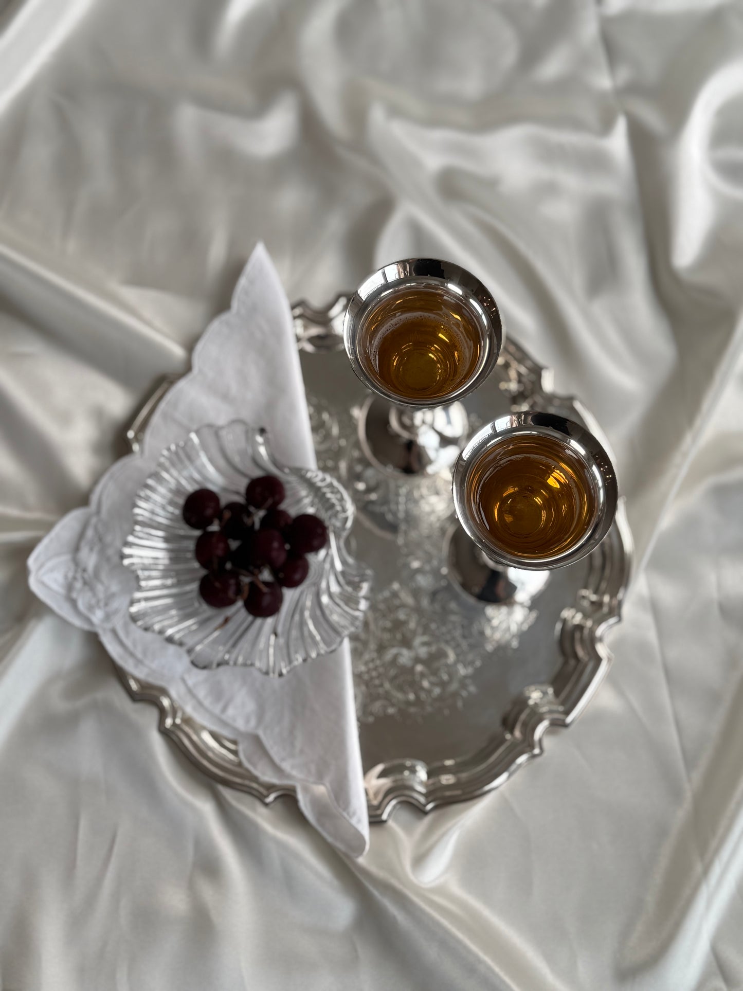 Vintage Footed Glass Shell Dish