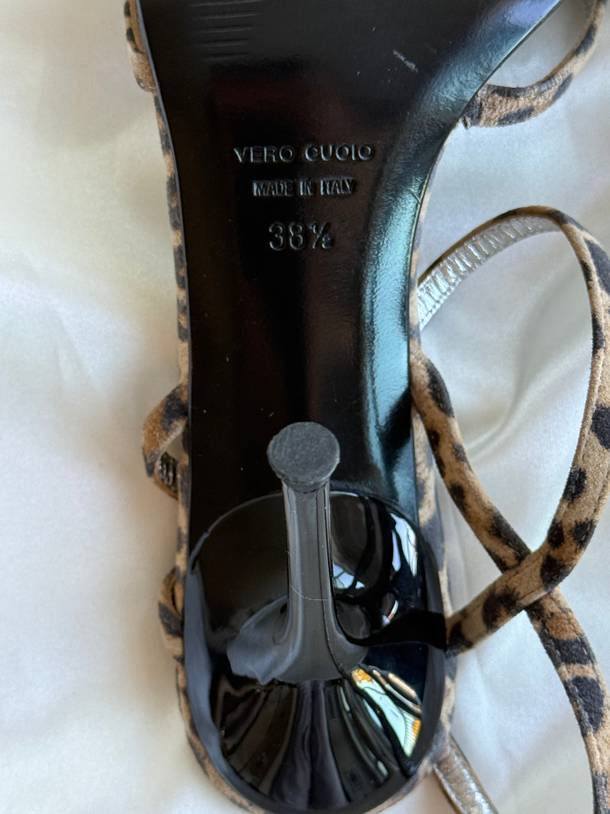 Dolce & Gabbana Leopard Print Strappy Stiletto Sandals | Made in Italy | Size 38.5
