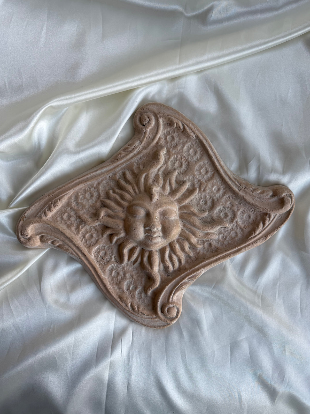 Vintage Celestial Sun Face Wall Plaque