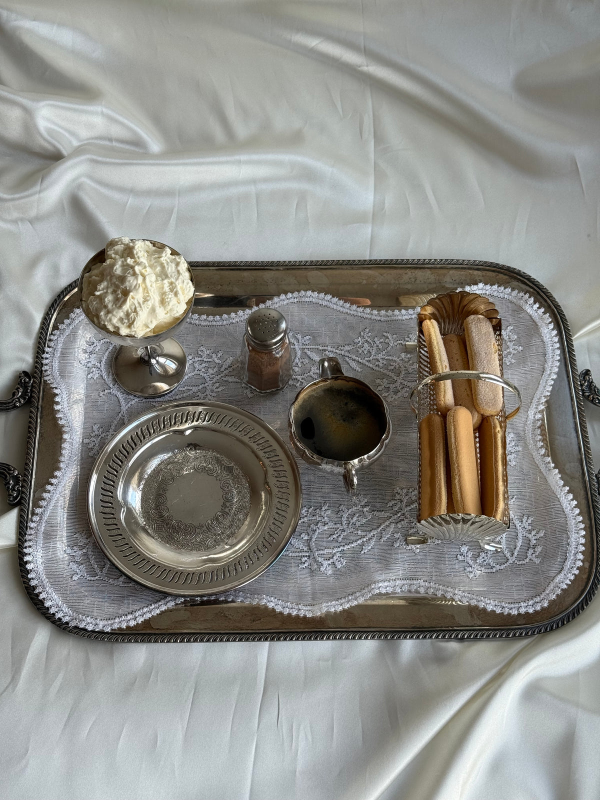 Vintage English-Style Silver-Plated Shell Motif Biscuit Tray – 8.5”