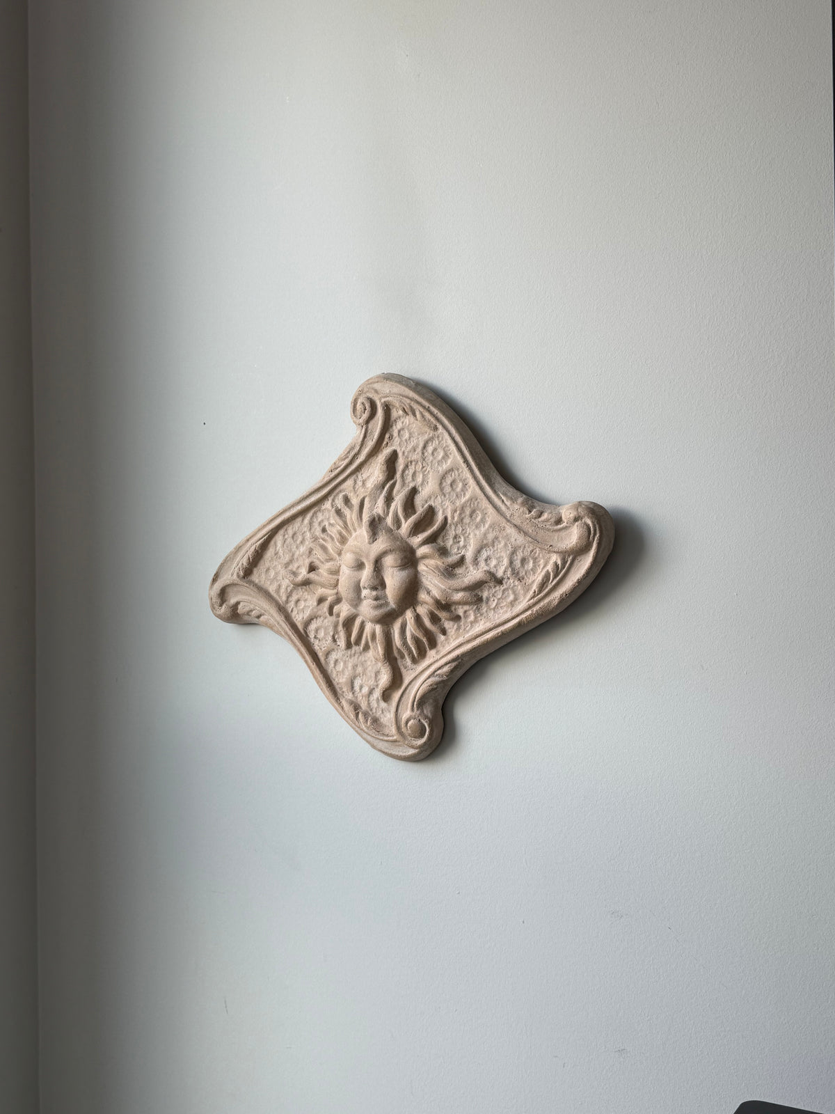 Vintage Celestial Sun Face Wall Plaque
